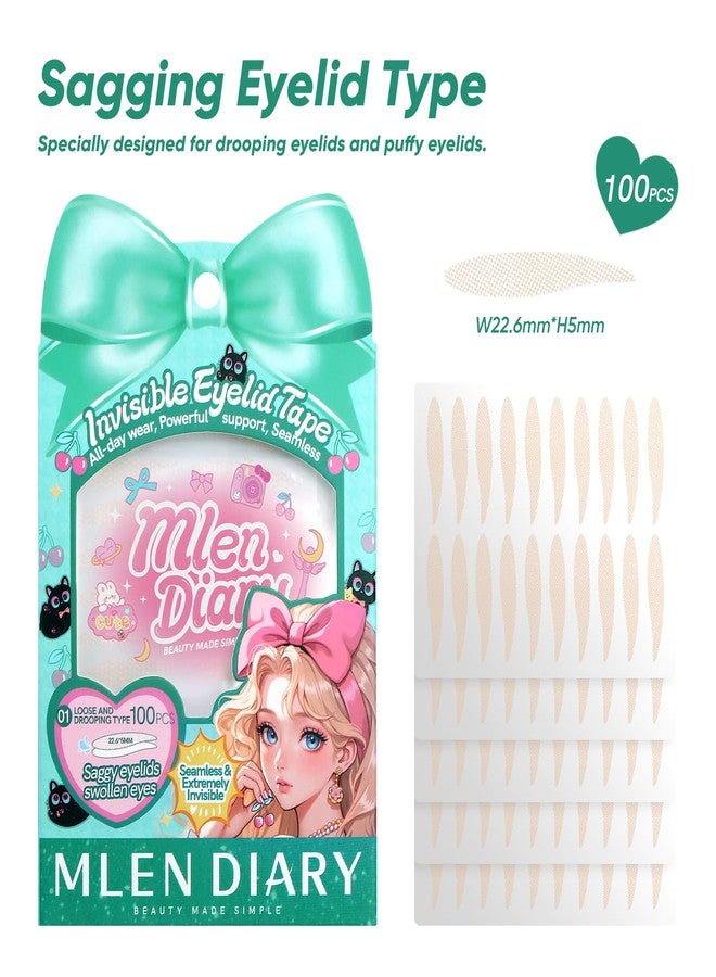 ملين دايري شريط لاصق للجفن المزدوج من MLEN DIARY، شرائط رفع الجفن غير المرئية للعيون المتدلية، شرائط رفع الجفن المترهلة مع أدوات (100P-22.6 * 5 مم) - Image 3